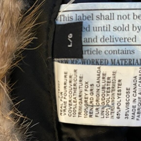 Barneys New York 100% Real Fox Fur Black Leather Trapper Winter Hat main image 7